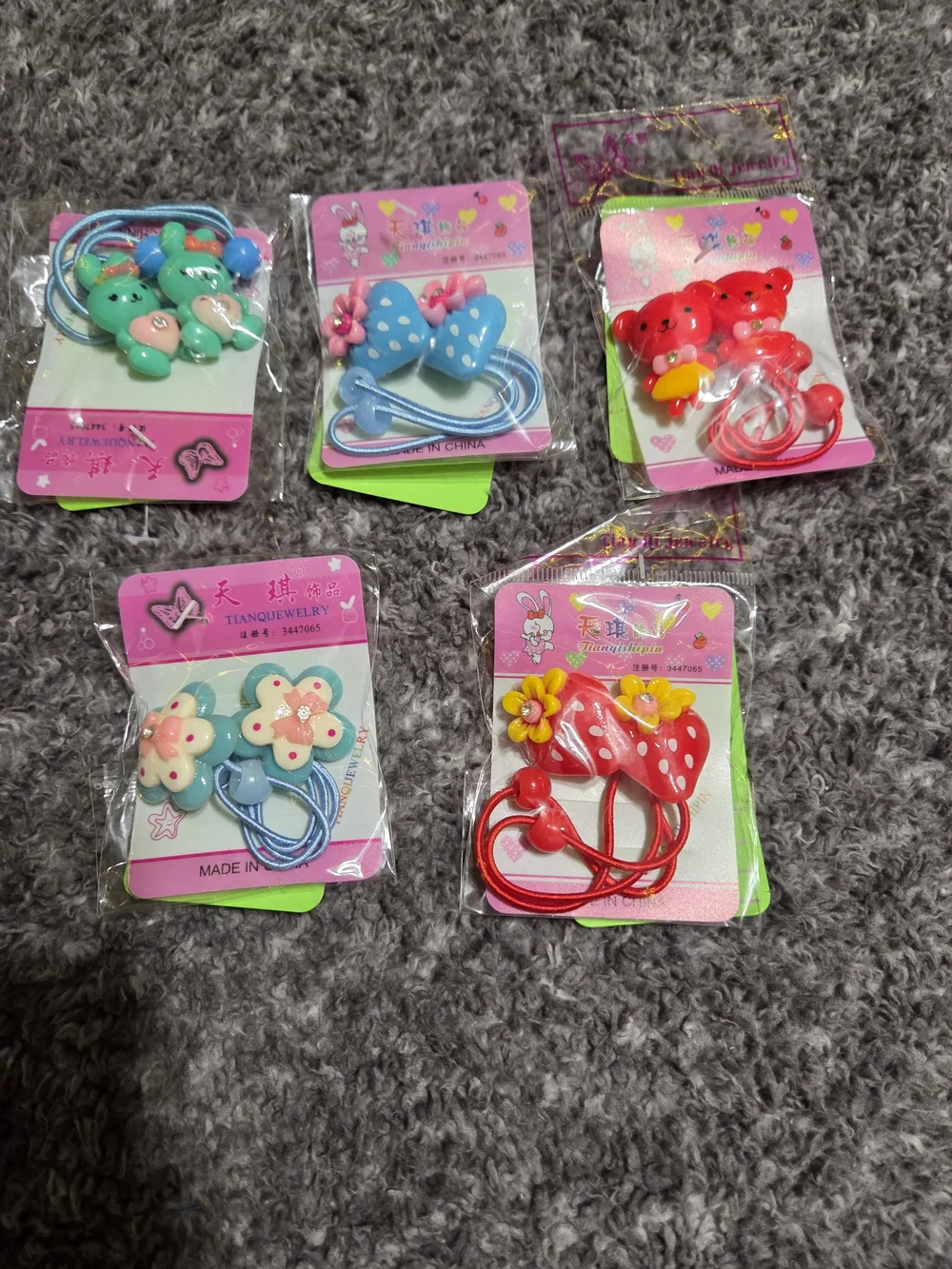 Kids Character Hair Tie Set Of 5